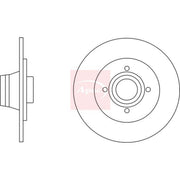Apec 2 x Solid Rear Brake Discs DSK2826