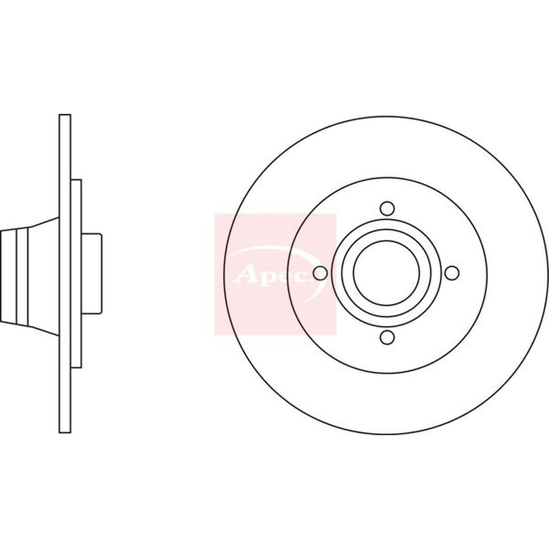 Apec 2 x Solid Rear Brake Discs DSK2826