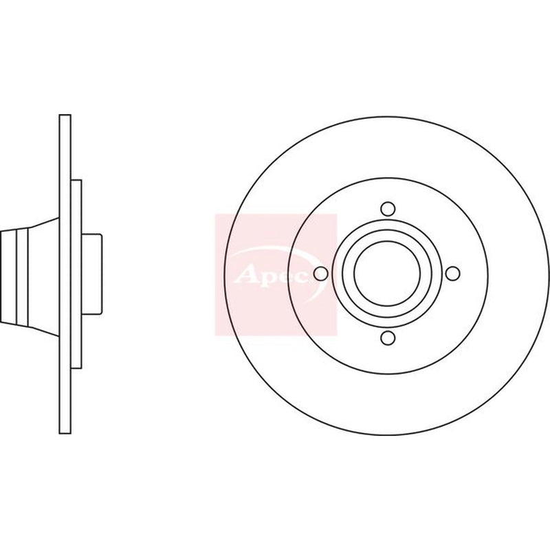 Apec 2 x Solid Rear Brake Discs DSK2943