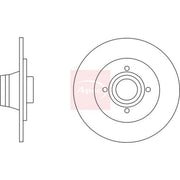 Apec 2 x Solid Rear Brake Discs DSK2826