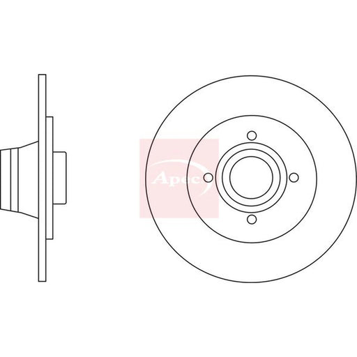 Apec 2 x Solid Rear Brake Discs DSK2826