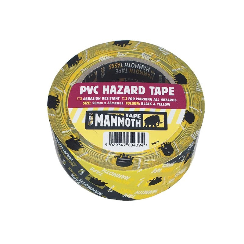Everbuild Sika Mammoth Hazard Tape Black/Yellow 50mm x 33m - 488639
