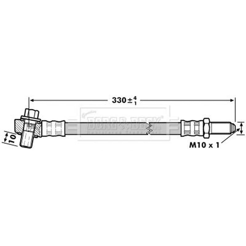 Borg & Beck Brake Hydraulic Hose Line Rear Left BBH7025