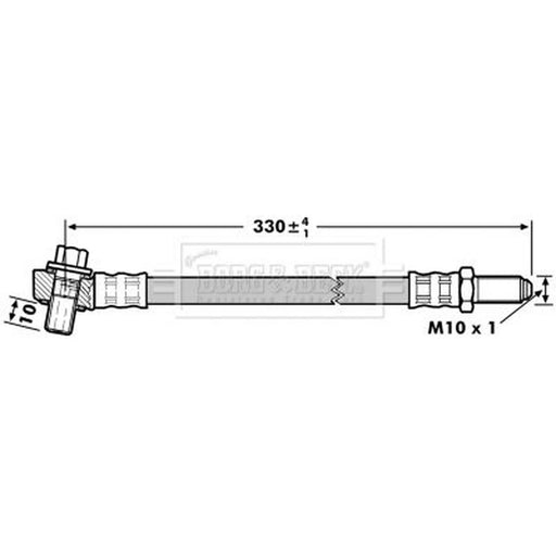 Borg & Beck Brake Hydraulic Hose Line Rear Left BBH7025
