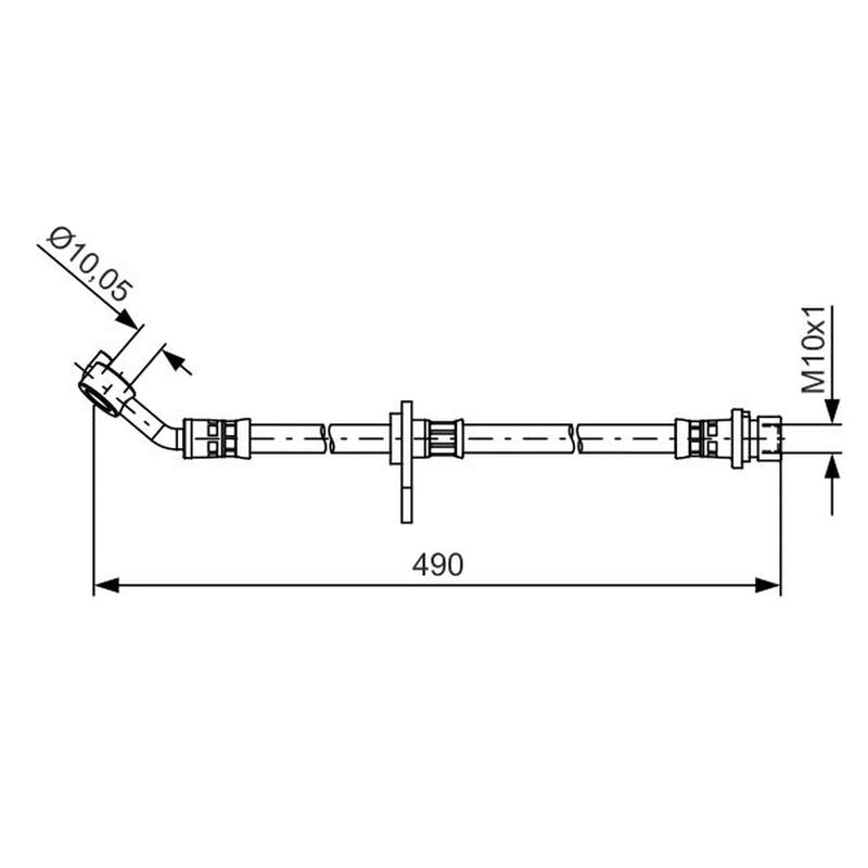 Bosch Brake Hydraulic Hose Line Rear Right 1 987 481 521