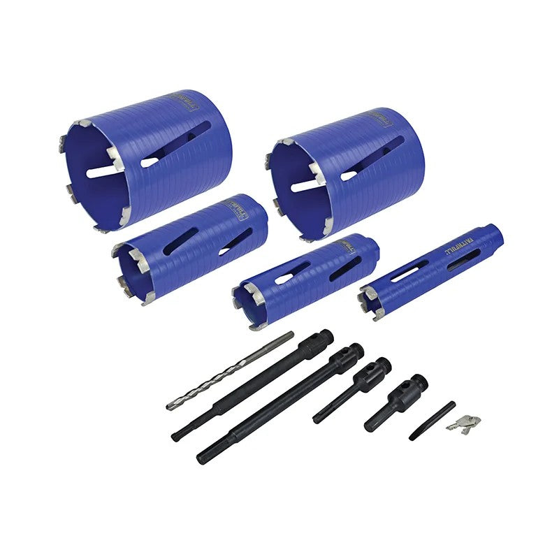 Faithfull Diamond Core Drill Kit & Case Set of 11 - FAIDCKIT11