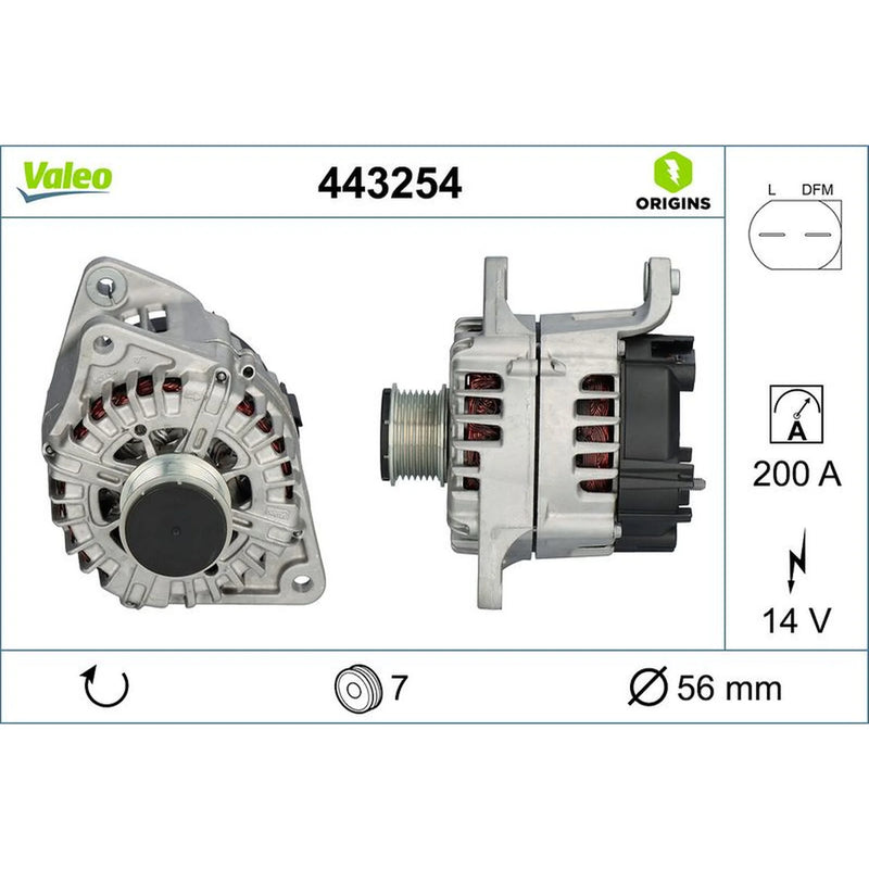 Valeo Car Alternator 12V 443254