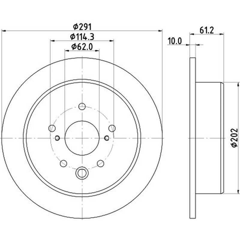DON 2 x Solid Rear Brake Discs PCD23172