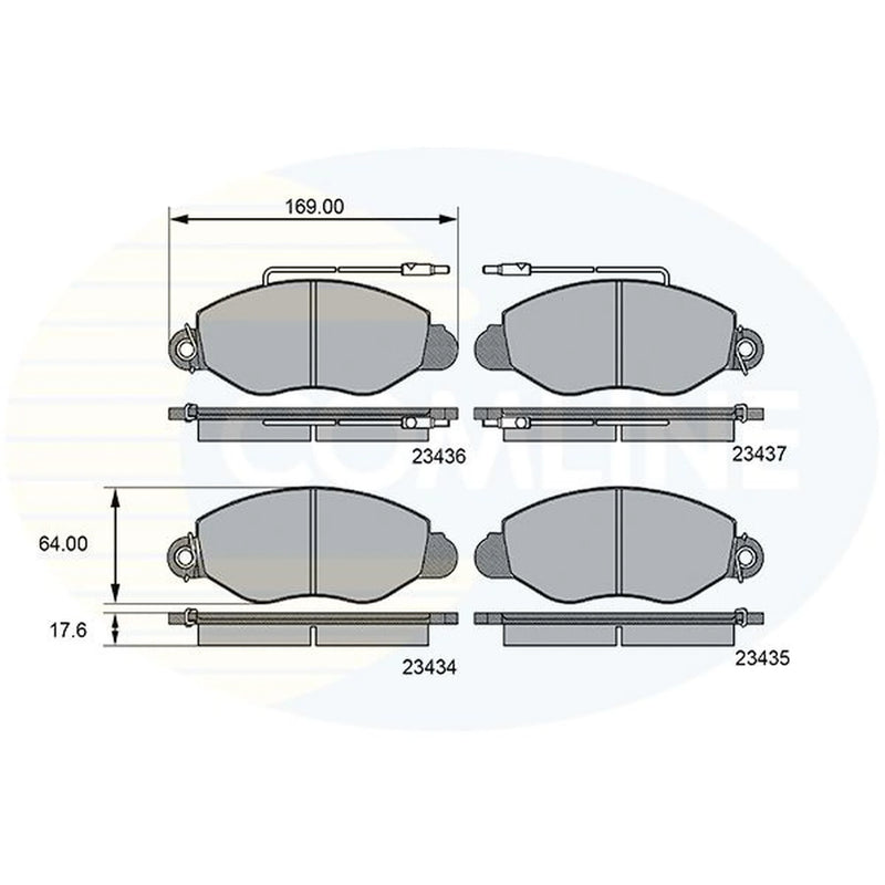 Comline 4 x Front Brake Pad Set CBP11107