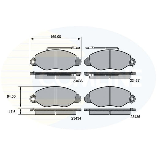 Comline 4 x Front Brake Pad Set CBP11107