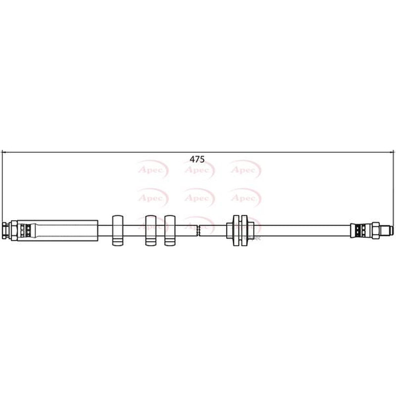 Apec Brake Hydraulic Hose Line Front HOS3978
