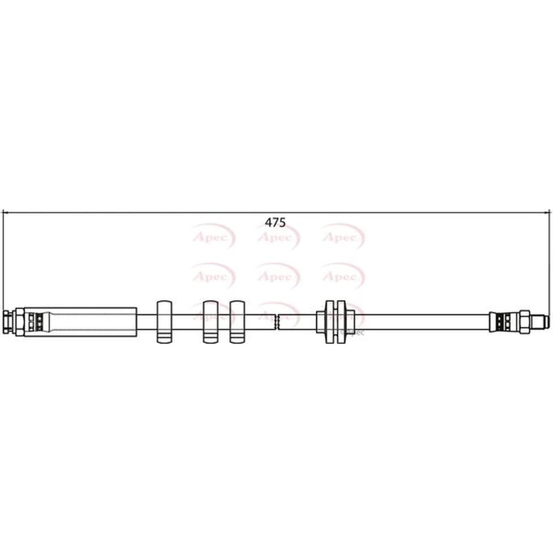 Apec Brake Hydraulic Hose Line Front HOS3978
