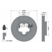 Textar 2 x Vented Front Brake Discs 92320303