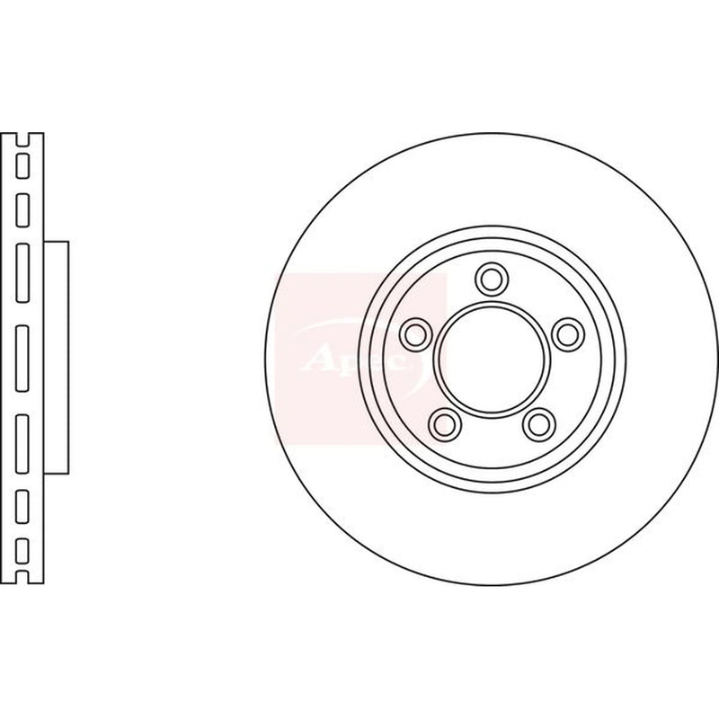 Apec 2 x Vented Front Brake Discs DSK2857