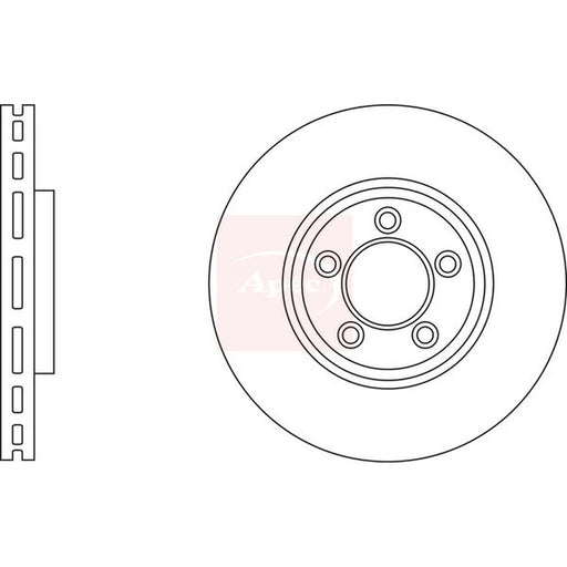Apec 2 x Vented Front Brake Discs DSK2857