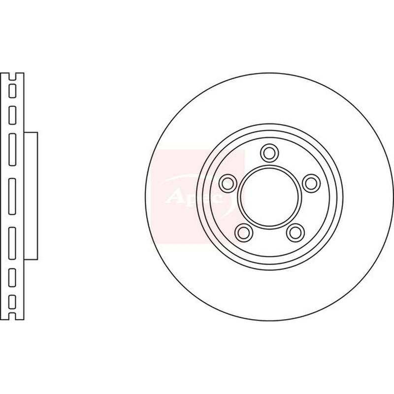 Apec 2 x Vented Front Brake Discs DSK2857