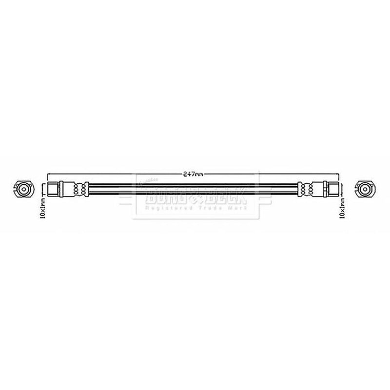 Borg & Beck Brake Hydraulic Hose Line Rear Left BBH6827