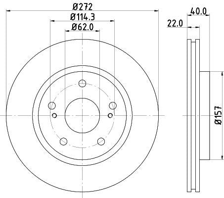 MINTEX Brake Disc Front Internally Vented 272mm Outer Diameter Fits Suzuki Swift MINTEX - Town Parts