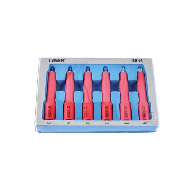 Laser Tools Insulated Spline Bit Socket Set 3/8"D 6pc - PL