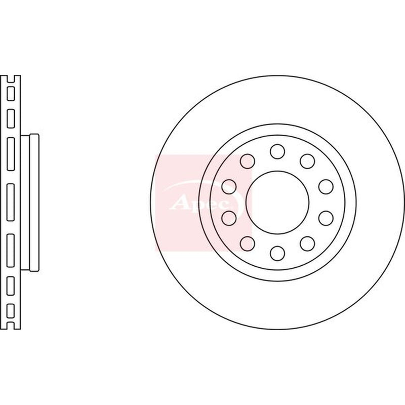 Apec 2 x Vented Rear Brake Discs DSK2519