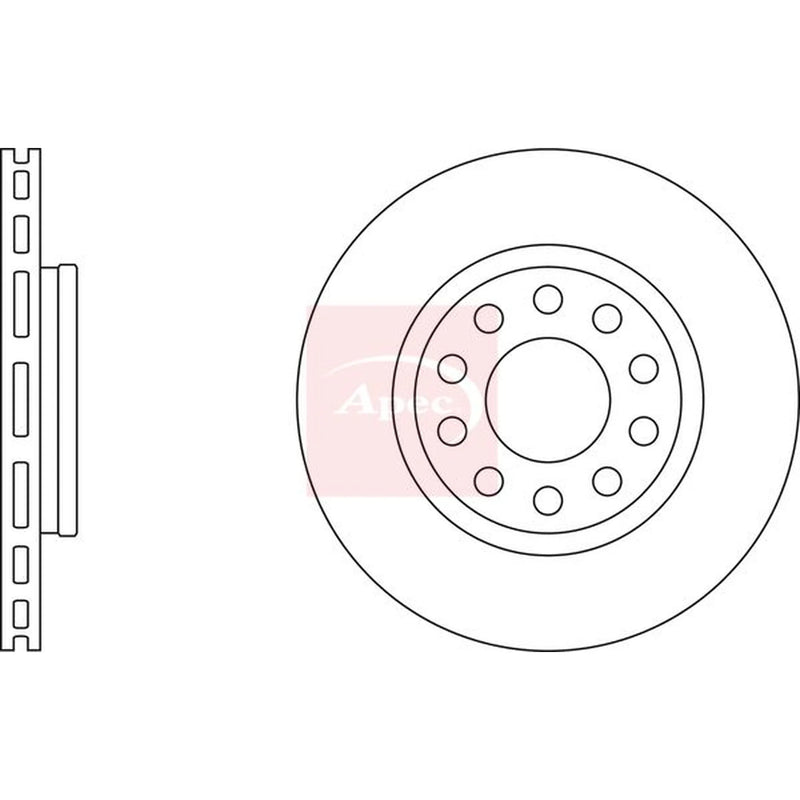 Apec 2 x Vented Rear Brake Discs DSK2519