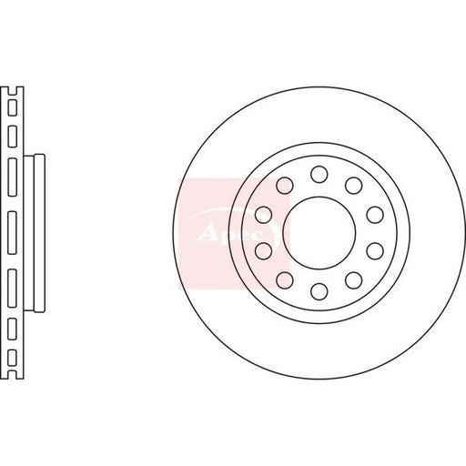 Apec 2 x Vented Rear Brake Discs DSK2519