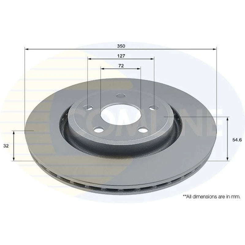 Comline 2 x Internally Vented Front Brake Discs ADC2888V