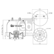 Febi Air Suspension Bellow 258mm Rear 185228