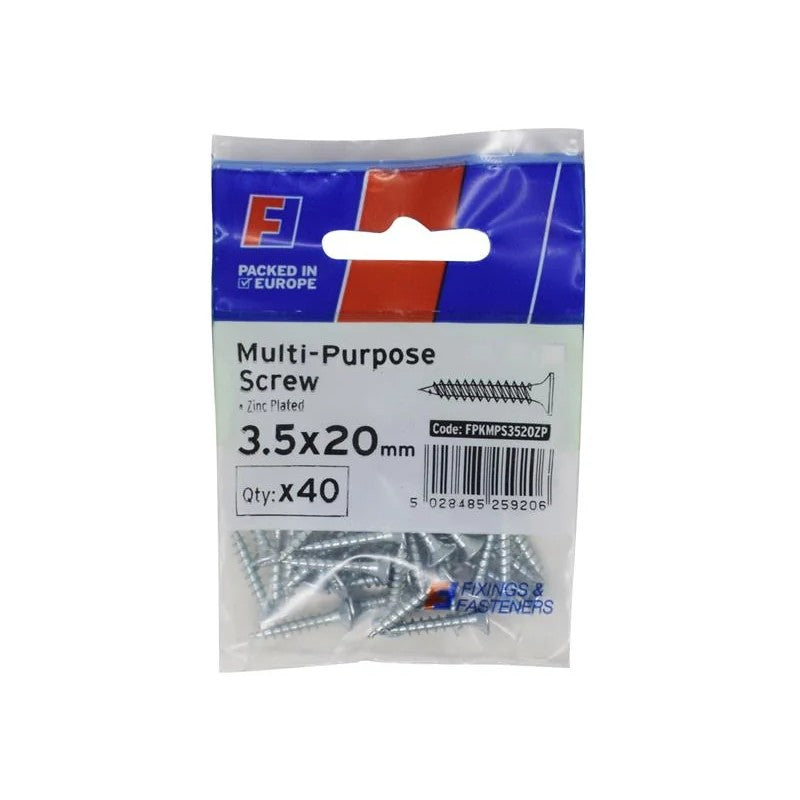 ForgeFix Multi-Purpose Pozi Screw CSK ST ZP 3.5 x ForgePack 40 20-25mm