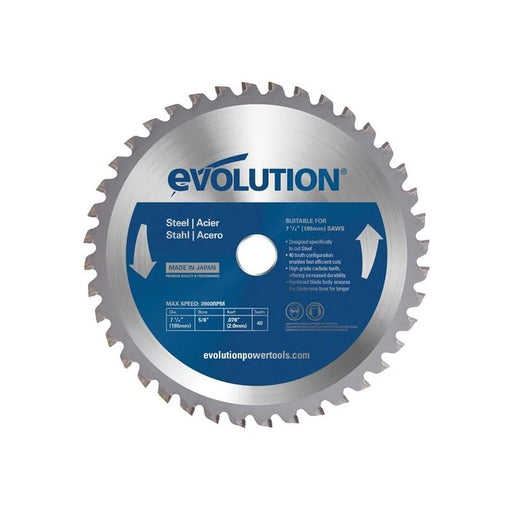 Evolution Mild Steel Cutting Circular Saw Blade 185 x 20mm x 40T - M185TCT-40CS
