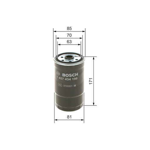 Genuine Bosch Car Fuel Filter N4198 Fits Hyundai Santa Fe Crdi - 2.0 - 01-06 145 Bosch  - Town Parts