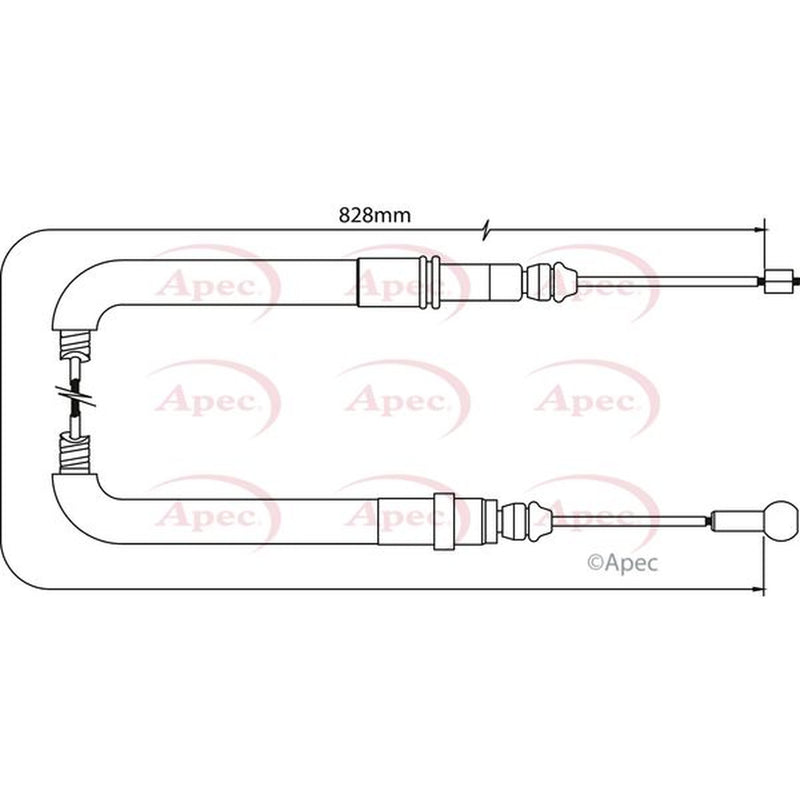 Apec Handbrake Cable Left Rear CAB1048