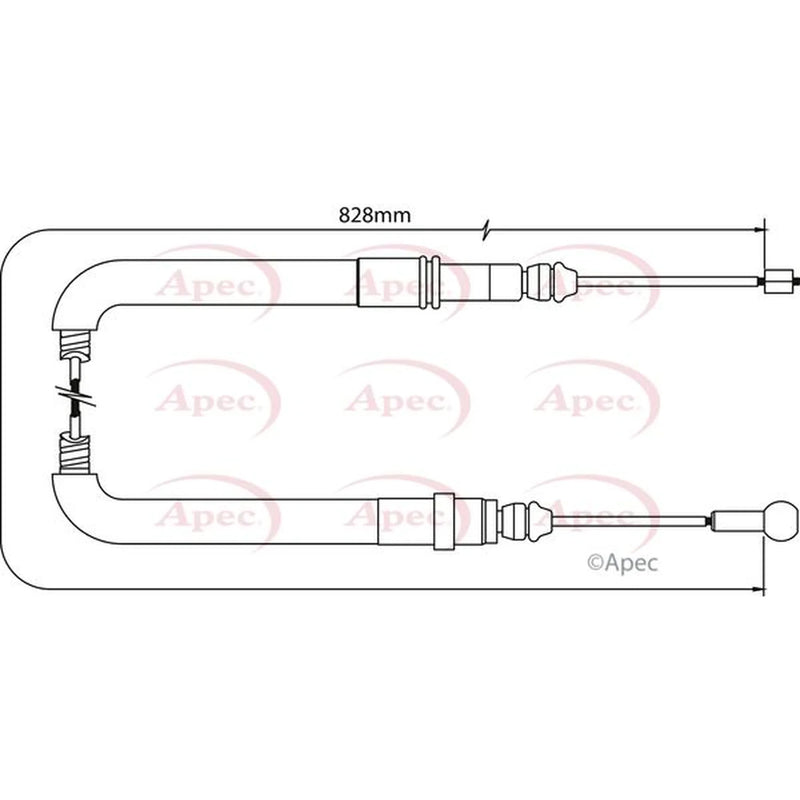 Apec Handbrake Cable Left Rear CAB1048