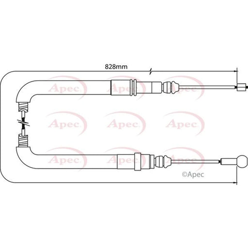 Apec Handbrake Cable Left Rear CAB1048