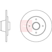 Apec 2 x Solid Rear Brake Discs DSK249