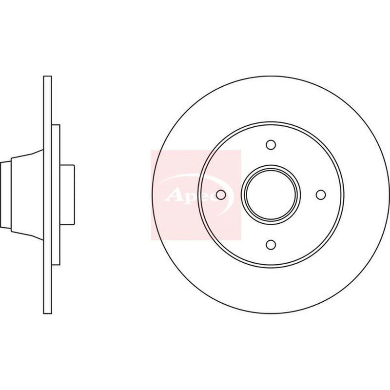 Apec 2 x Solid Rear Brake Discs DSK249