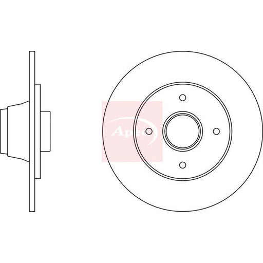 Apec 2 x Solid Rear Brake Discs DSK249