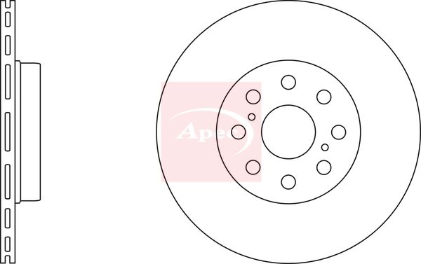 Apec 2 x Brake Disc Set Vented