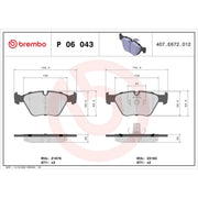 Brembo 4 x Front Brake Pad Set P06043