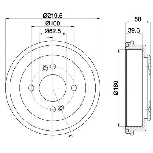 Mintex Brake Drum Assembly Rear MBD394