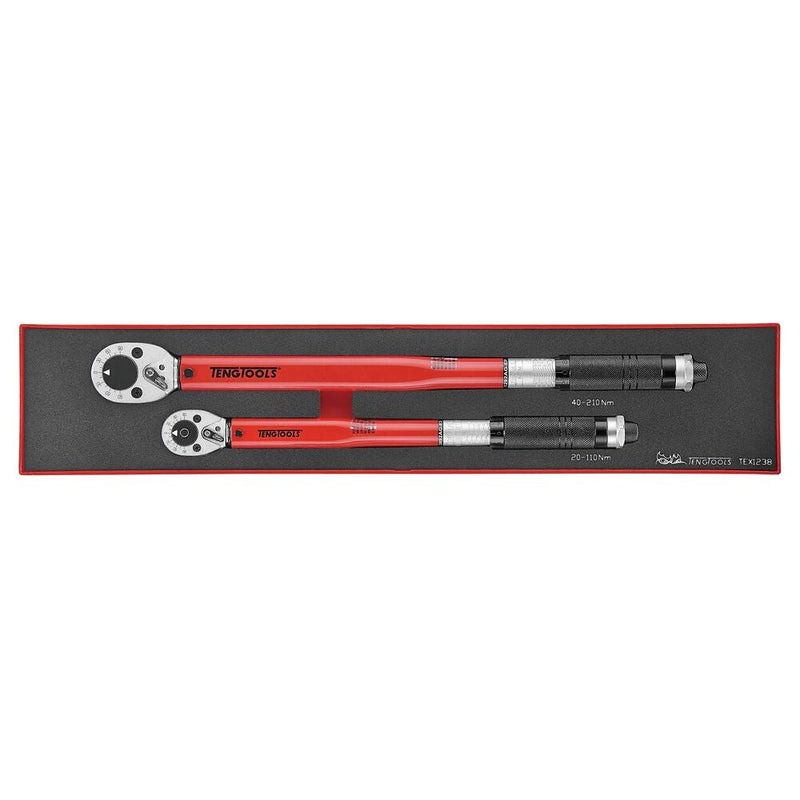 Teng Tools Torque Wrench Set FOAMX4 2 Pieces 3/8" & 1/2" Drive
