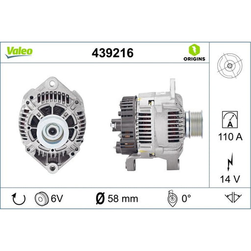 Valeo Car Alternator 12V 439216