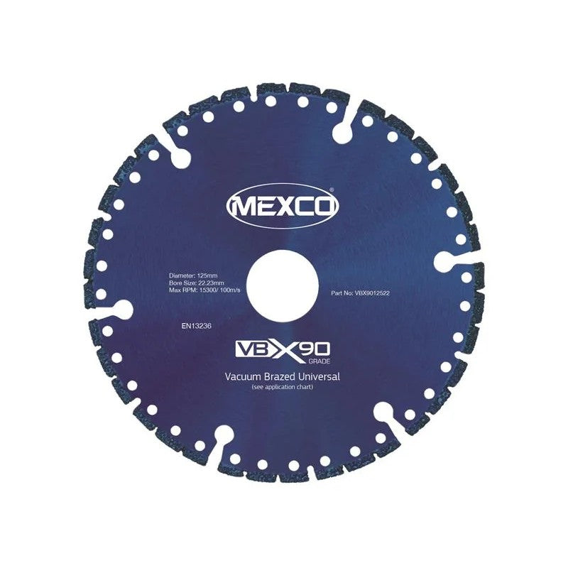 MEXCO VBX90 Grade Universal Diamond Blade 125 x 22mm - VBX9012522
