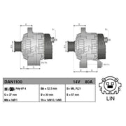 Denso Car Alternator 12V DAN1100