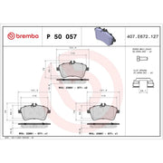 Brembo 4 x Front Brake Pad Set P50057