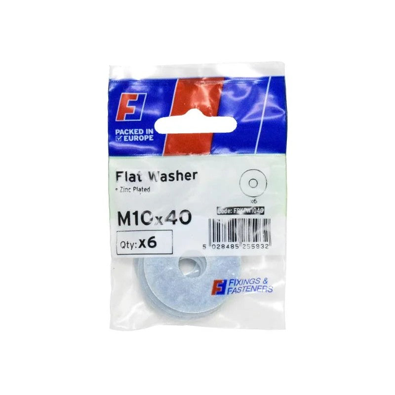 ForgeFix Flat Washers ZP M10 x 40mm ForgePack 6 - FPKFW1040