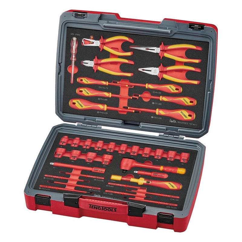 Teng Tools Portable Tool Kit TC-6TE06 39 Pieces Insulated Red