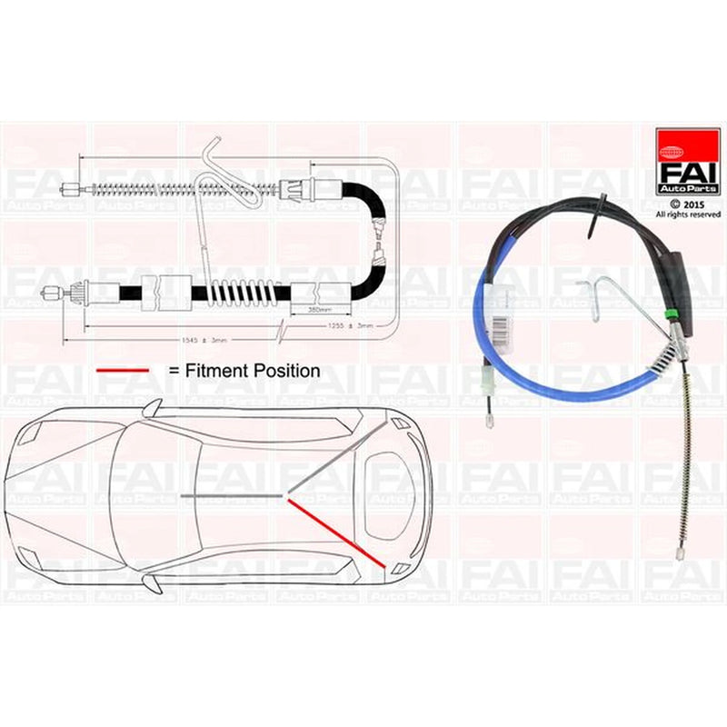 FAI Handbrake Cable Left Rear FBC0054