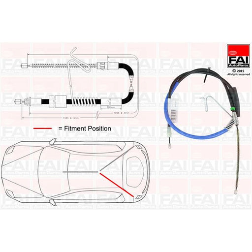 FAI Handbrake Cable Left Rear FBC0054