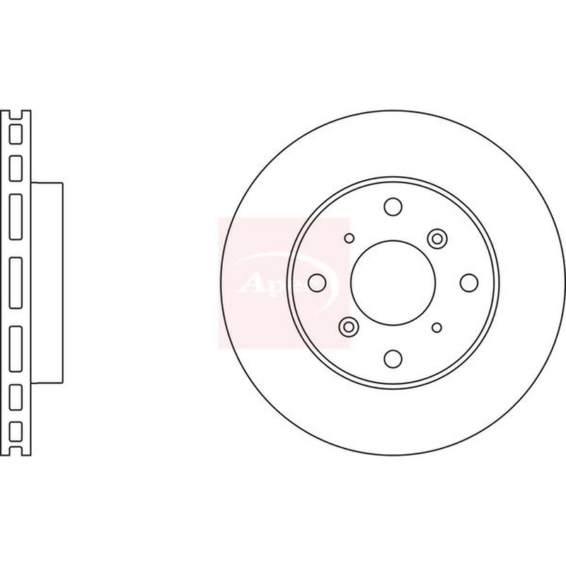 Apec 2 x Vented Front Brake Discs DSK667